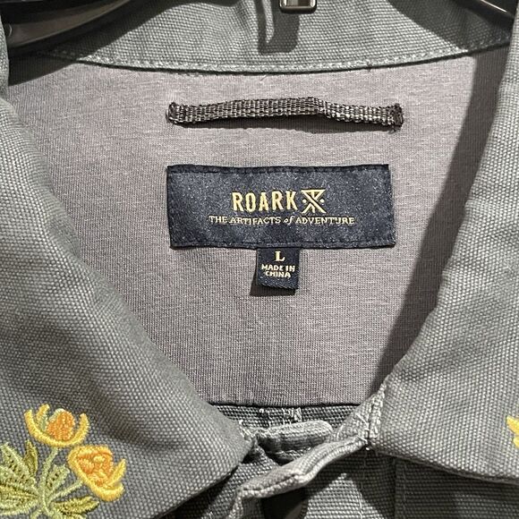 Roark The Artifacts of Adv. Embroidered Shirt Jacket Size L 100% Cottonn Flawed - Picture 5 of 10